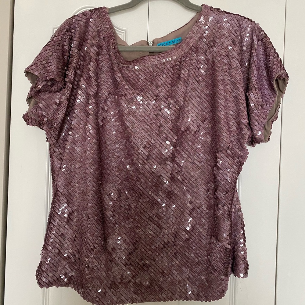 Alice + Olivia Sequin Top